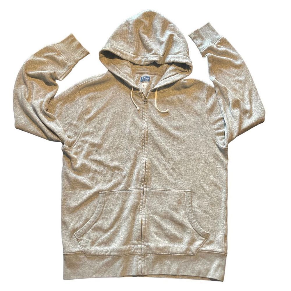 J.Crew Vintage Fleece, Classic Heathered Grey Hoodie, Size L